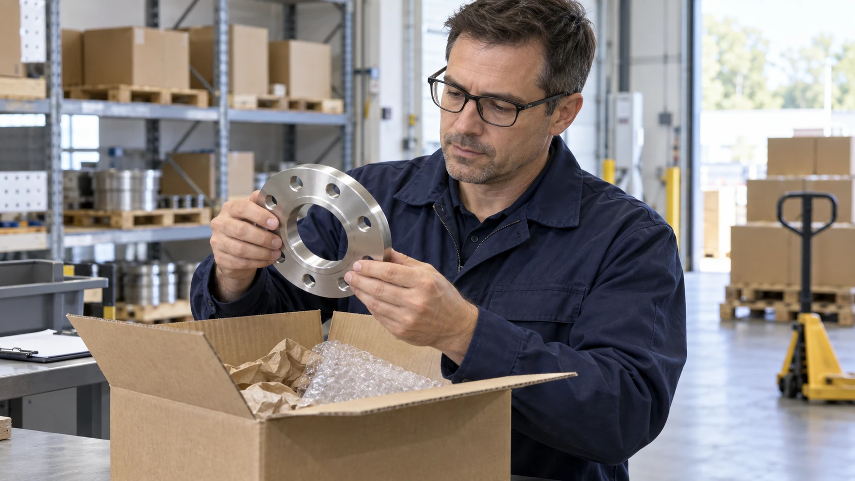 buyer examining a received component