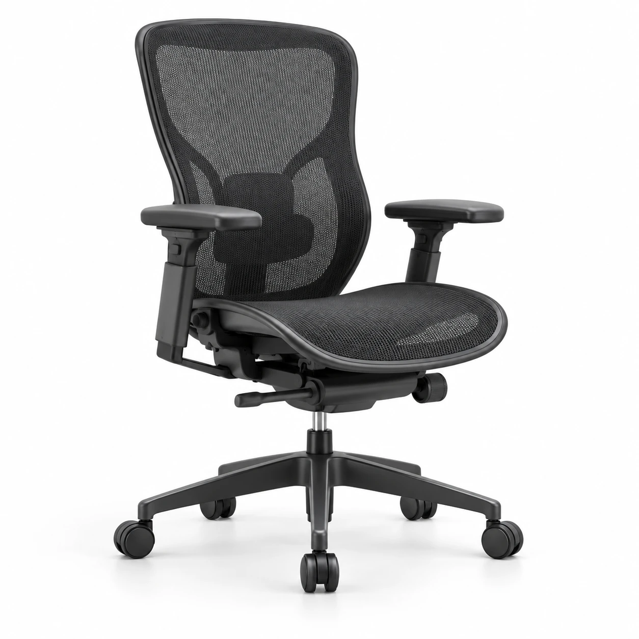 Black ergonomic mesh office chair concept